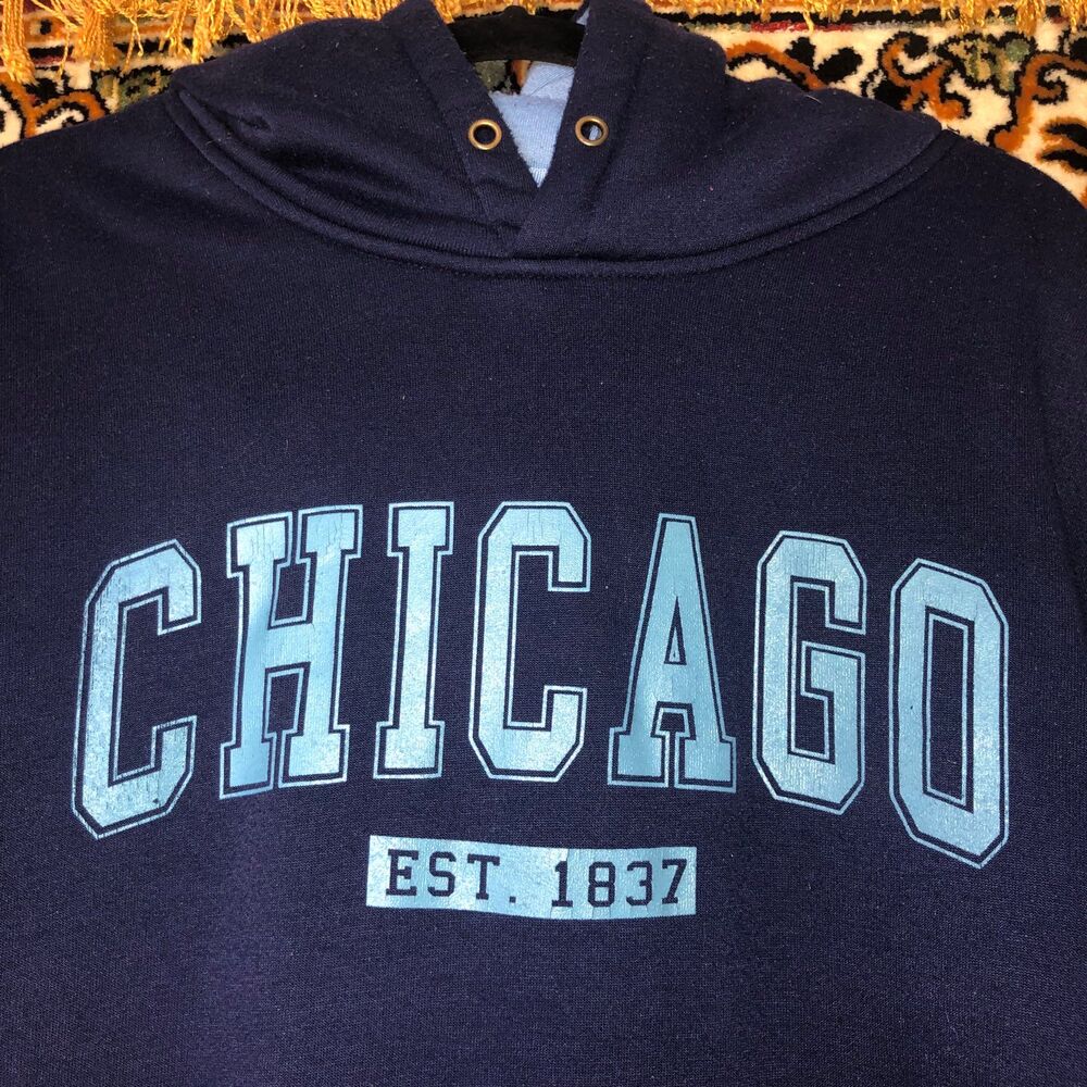 Unisex Navy Blue Cozy Chicago Sweatshirt size XL - Picture 3 of 6